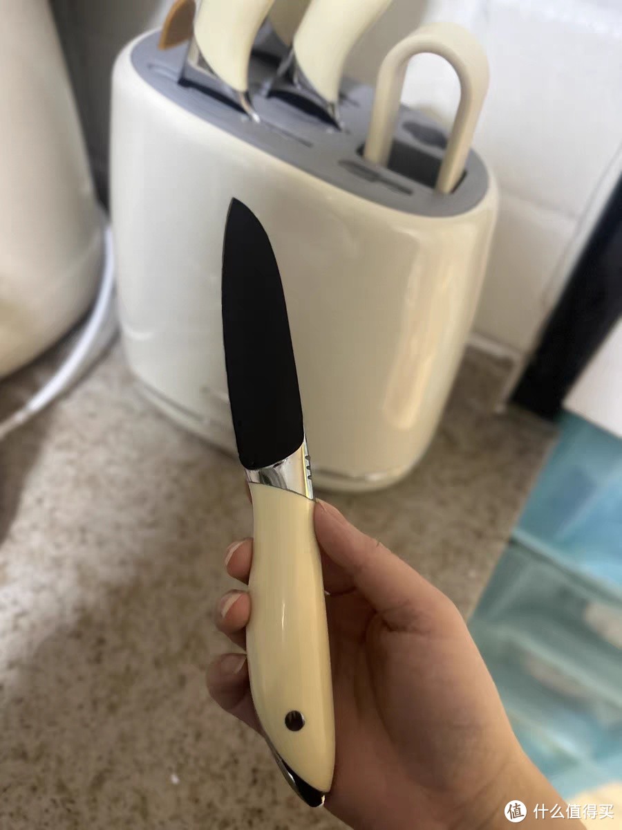 OOU白色德国钢材不锈钢刀具厨房套装组合菜刀家用切菜板砧板刀架