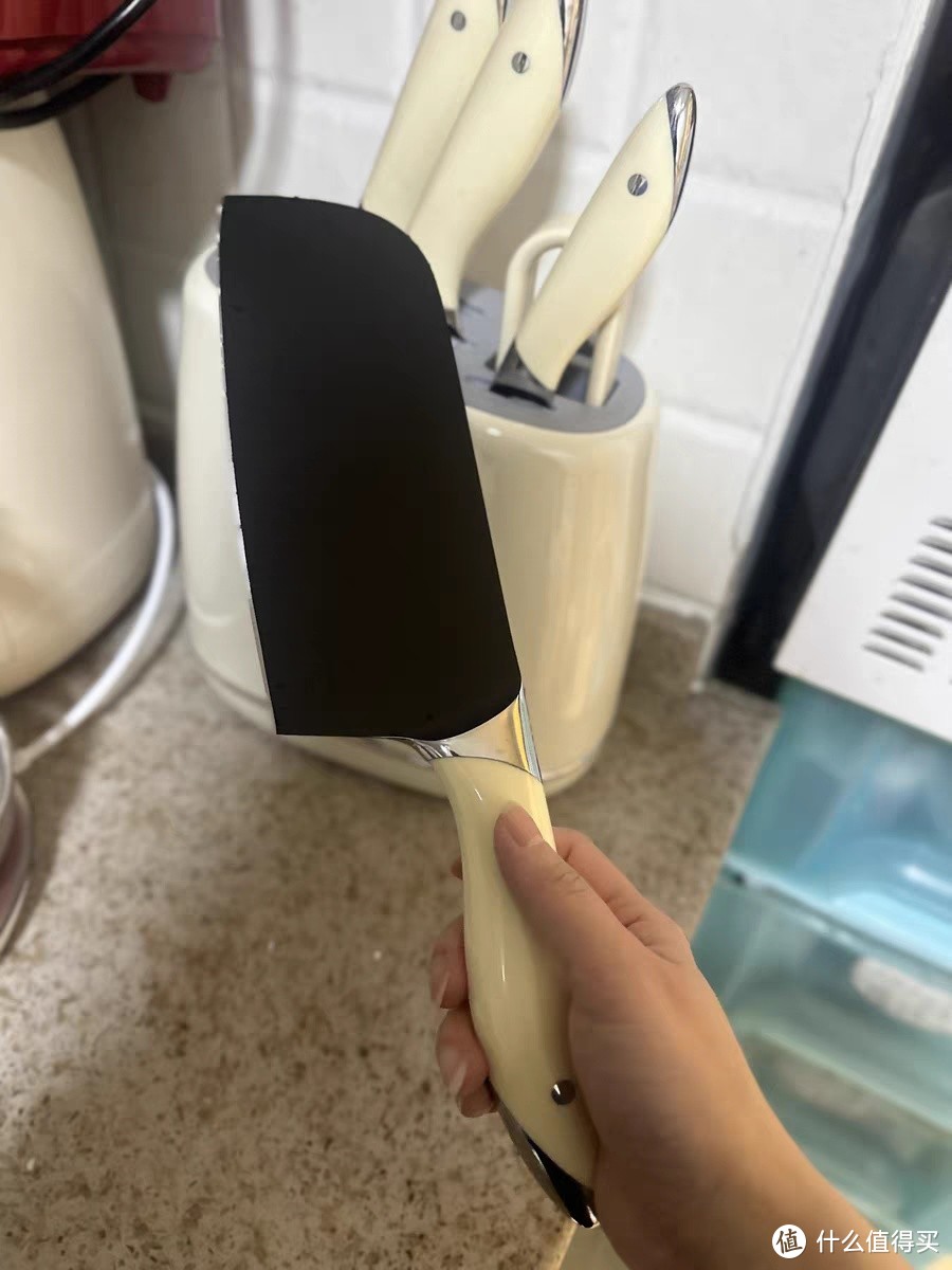 OOU白色德国钢材不锈钢刀具厨房套装组合菜刀家用切菜板砧板刀架